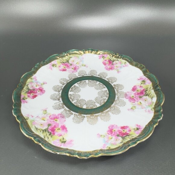 Eleanor China Co Austria Porcelain Plate Dish Set 4 Flowers Gold Gild Vintage - Picture 14 of 16